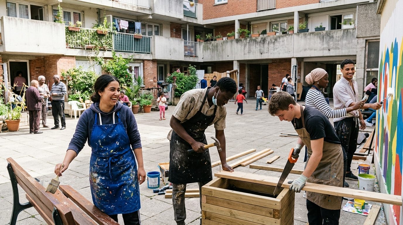 À Sarcelles, les Compagnons Bâtisseurs retissent le lien social marteau en main